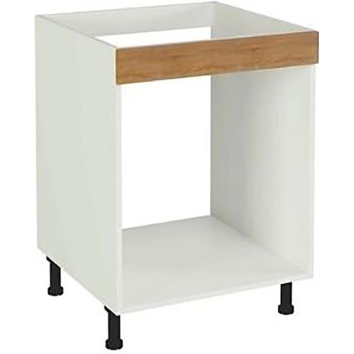 meuble bas de cuisine pour four coloris chêne cortez - hauteur 85 x longueur 60 x profondeur 58 cm