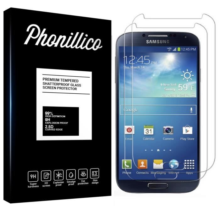 Verre Trempe Samsung Galaxy S4 - [Pack 2] Film Vitre Protection Ecran Ultra  Resistant [Phonillico®]