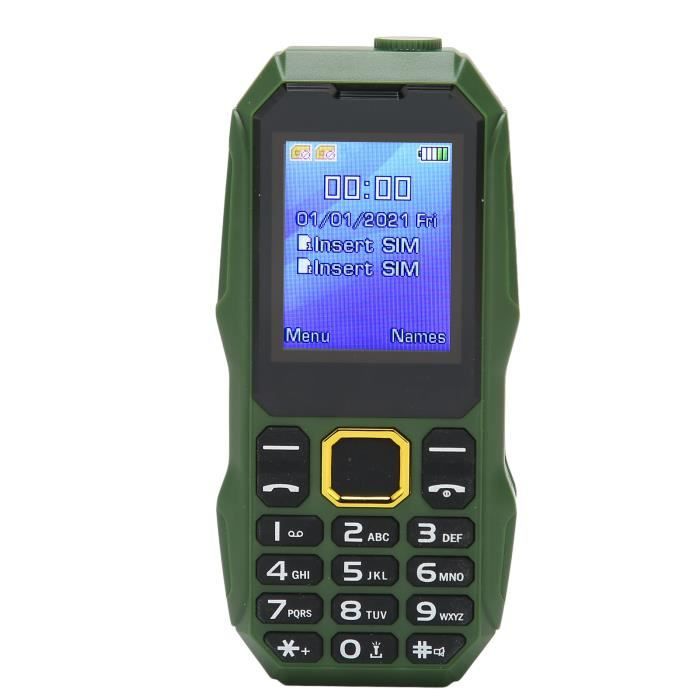 Téléphone portable senior débloqué 2G GSM double carte SIM - Qiilu - Blanc - Bouton SOS - Batterie 5800mAh