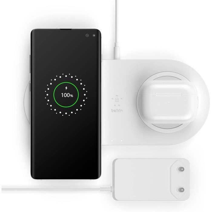 N/A Chargeur Sans Fil Rapide 30W Avec Câble De Type C, Wireless Charger Pad, Chargeur à Induction Rapide Qi Charging, Compatible Avec Pomme 12