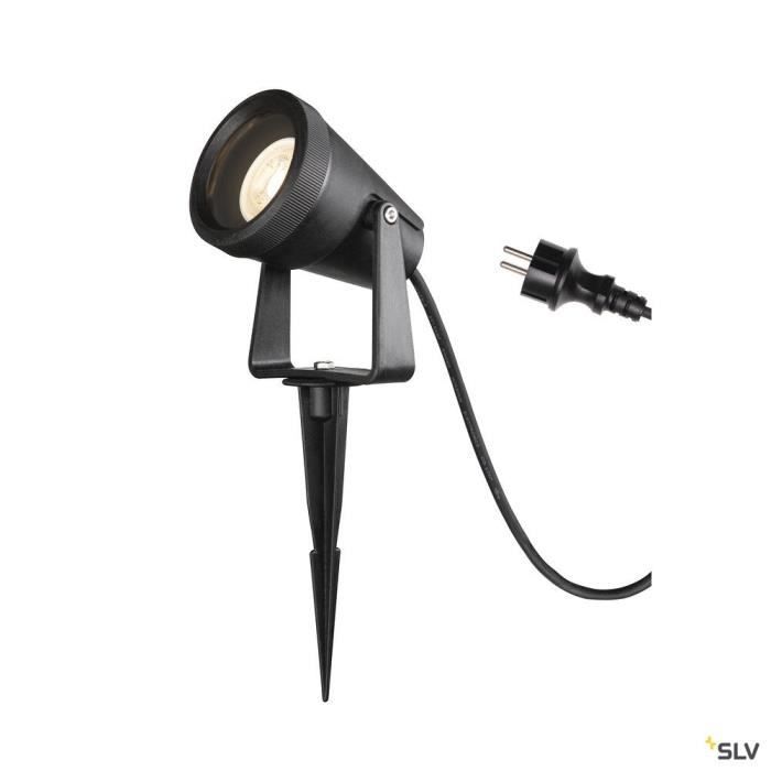 Spot sur piquet extérieur SLV SAMRINA en plastique recyclé noir avec ampoule LED GU10 51mm 7W max IP65 Spot sur piquet extérieur SLV SAMRINA en plastique recyclé noir avec ampoule LED GU10 51mm 7W max IP65