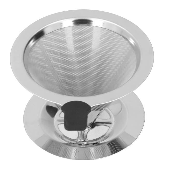 Filtre à Café Permanent En Inox - 300 Mailles, Réutilisable, Avec Brosse De Nettoyage Et Cuillère - 6