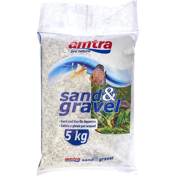 Meilleurs prix pour Amtra Gravel Noa - Gravier d'Aquarium Naturel, Sol Décoratif, Gros Grains Blancs Taille 4-8 Mm, Format 5 kg314