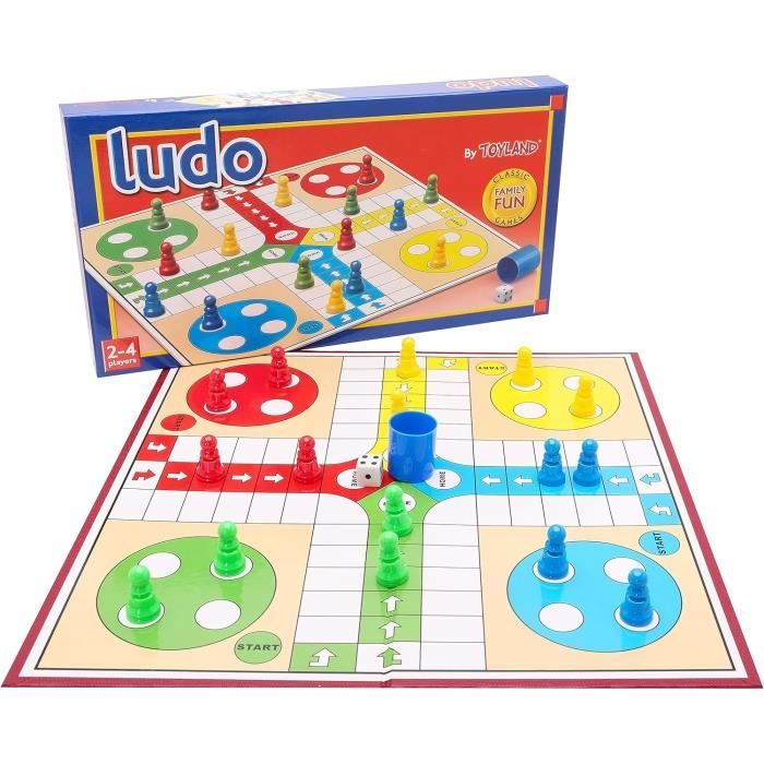 Toyland Gioco Ludo Da Tavolo In Scatola - 20 Pezzi Con Tabellone Pieghevole, 16 Pedine E Dado - Per 2-4 Giocatori, Bambini 3+ Anni