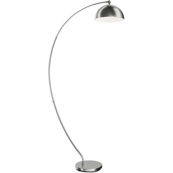 Lampadaire LED Mairia à Intensité Variable Gris Aluminium - Moderne Pour Salon