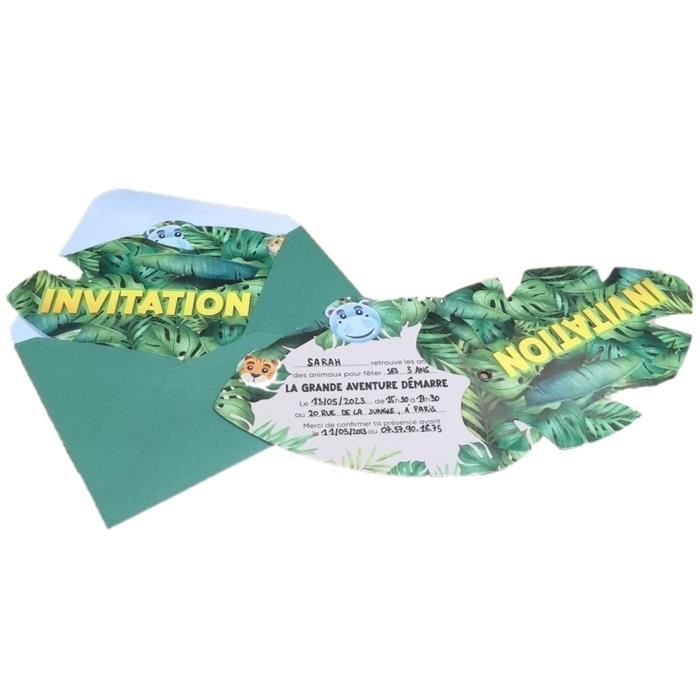 Invitation anniversaire pour fille au thème de la forêt avec sa biche
