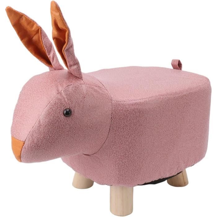 Pouf éléphant En Bois Pour Enfants - Tabouret Animal Mignon Pour Chambre Ou Salon