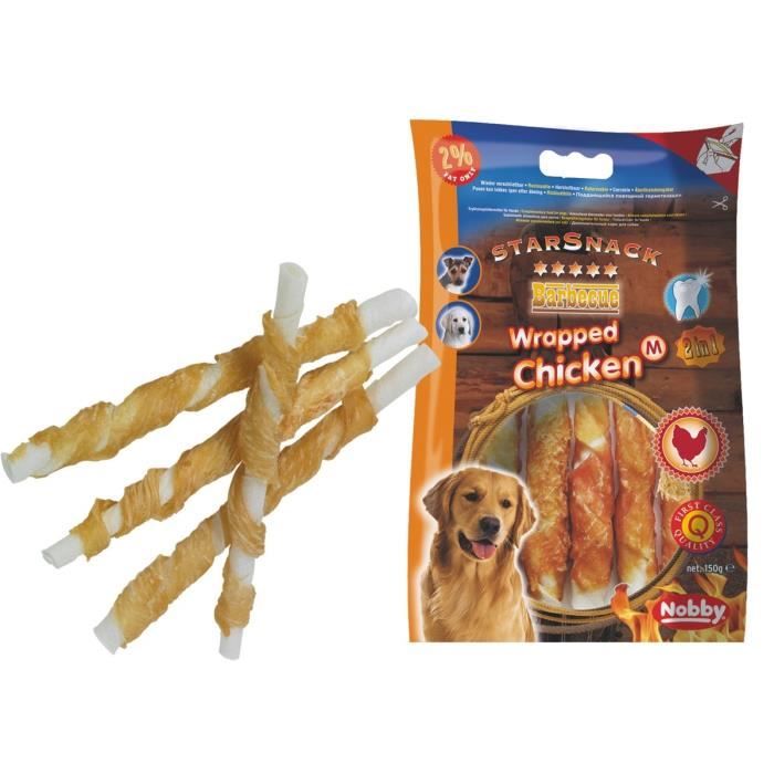 NOBBY Snack poulet stick enrobé pour chien M 12,5cm/Ø15mm