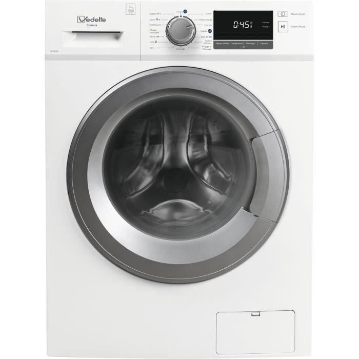 Lave-linge hublot VEDETTE LLV95W - 9 kg - Induction - 1400 trs/min - Blanc  - Cdiscount Electroménager