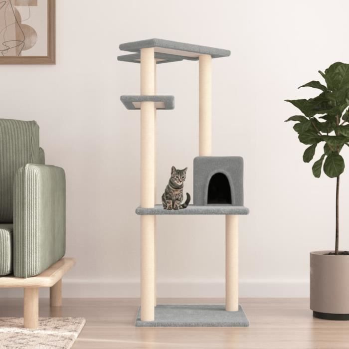Arbre À Chat vidaXL – Multi-niveaux, 2 Paniers, Tunnel, Griffoirs Sisal - vue 4
