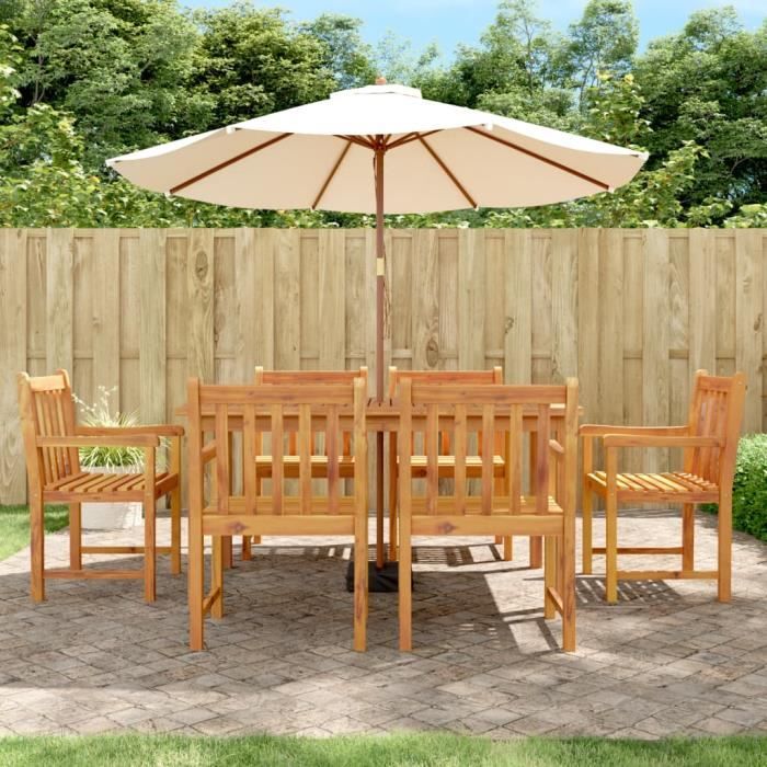 vidaXL Chaises de jardin lot de 6 56x55 5x90 Bois massif d'acacia - vue 2