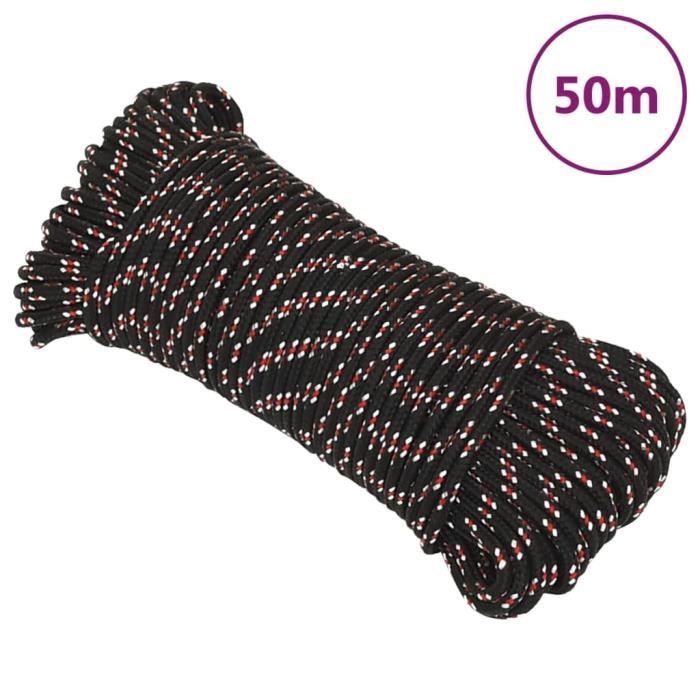 Vidaxl 152328 Corde de bateau Noir 4 mm 50 m Polypropylène