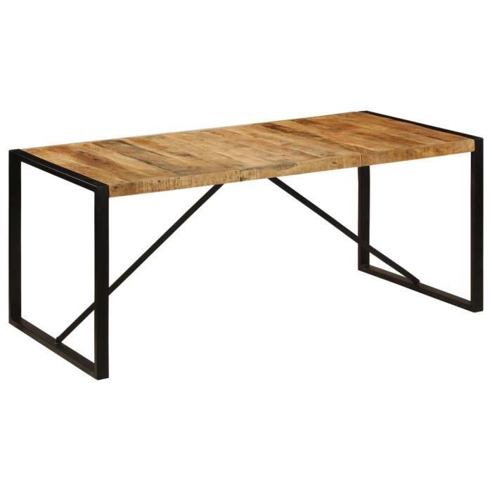 table de salle à manger bois de manguier brut 180 cm hao-0f060n01243997