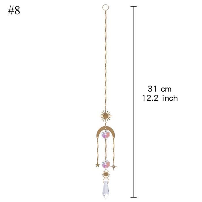 CARILLON A VENT,Color 5--attrape soleil en forme de boule de cristal, 5 Styles, prisme, arc en