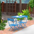 QIFAshma®2 Chaises Pliables et 1 Table carrée-pour Balcon,Jardin,Intérieur/Extérieur-1