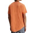 T-shirt Orange Homme Calvin Klein Jeans Badge Turn Up-1