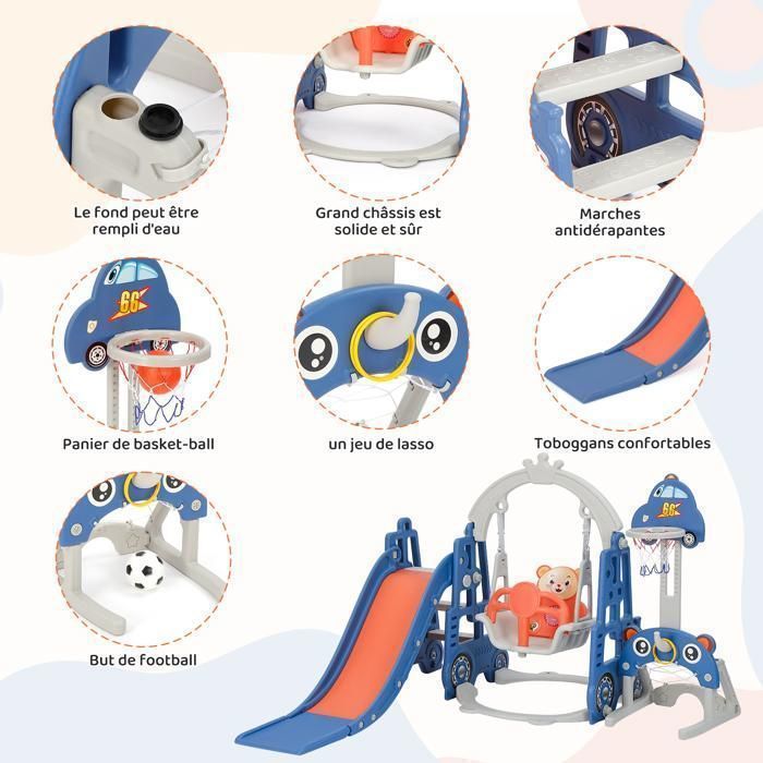Toboggan Enfant Glisseo 251 Cm - Bleu - Paris Prix - Neuf