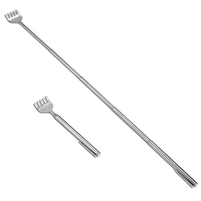Gratte-dos Télescopique En Acier Inoxydable - Longueur Réglable 21 à 68 Cm - Neuf