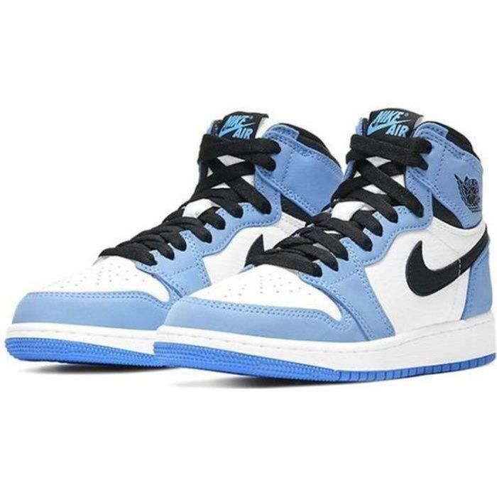 Basket Jordan 1 Retro High Chaussures de Running Femme Homme bleu