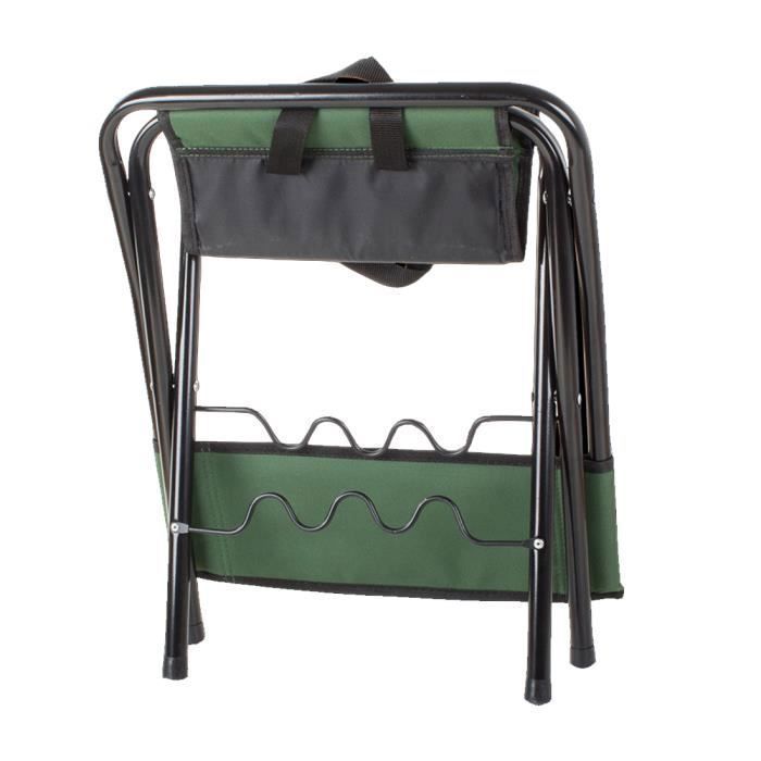 Chaise De Pêche Pliante Avec Support Canne - Hauteur Réglable, Capacité 136 Kg, Tissu Oxford - Pour Camping, Plage, Extérieur