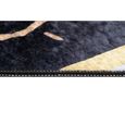 TAPISO Tapis Salon Poil Court TOSCANA Noir Gris Doré Marbre Triangle Polyester Intérieur 160x230 cm-2