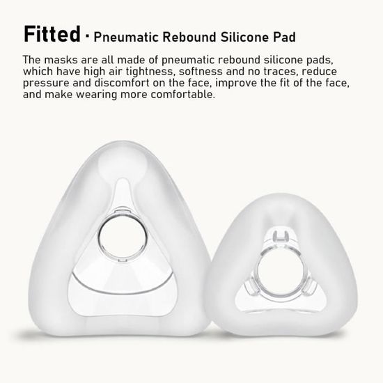Masque Intégral CPAP/BiPAP YF-03 - Bandeau Réglable, Coussin En Silicone, Pour Apnée Du Sommeil