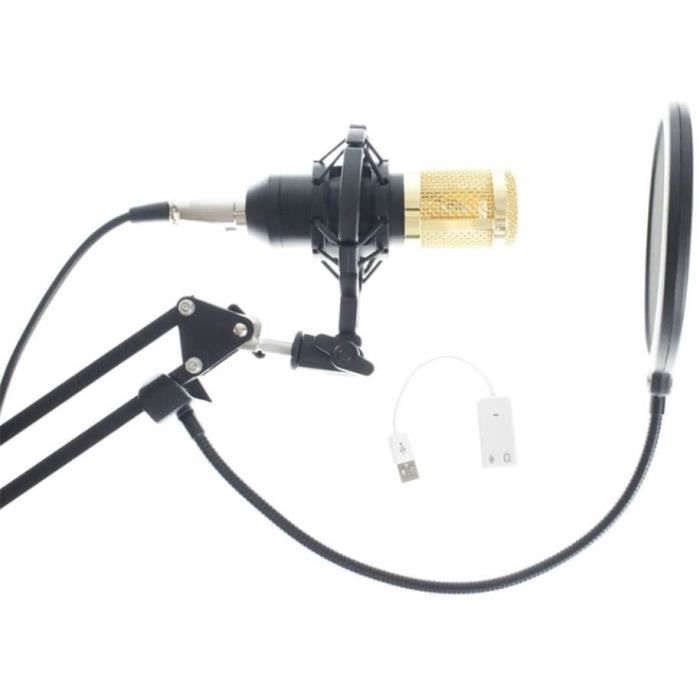 Microphone à Condensateur Kit, BM-800 Micro Studio Streaming Professionnel  avec Suspension Bras pour PC,Gamer,ur(Rouge) - Cdiscount TV Son Photo