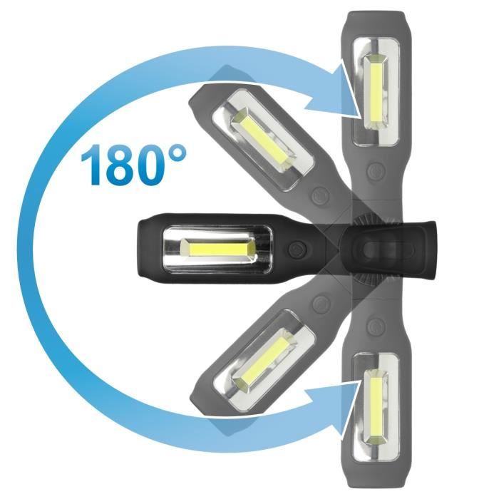 Lampe de travail LED COB injuste, lampe de mécanicien de garage de voiture,  lampe de poche