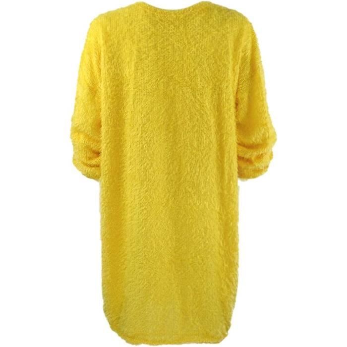 GILET CARDIGAN Pull Femme Automne Hiver Chaud Manche Longue Casual Pas Cher A La Mode Chic Col Roule Ample Et Elegant Jaune Jaune Cdiscount Pret a Porter