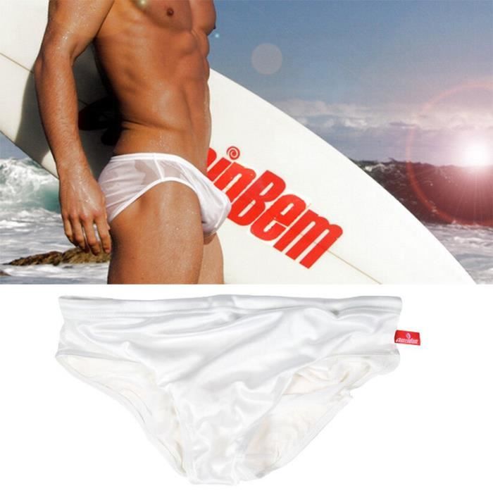 Slip De Bain Transparent Homme – Design Sportif, Doublure Mesh, Séchage Rapide – Natation & Plage