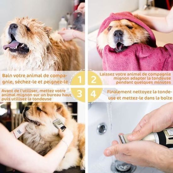 Tondeuse Pour Chien Et Chat Animaux Professionnelle Electrique Silencieuse Sans Fil Tondeuse A Chien Poil Laineux Long Pas Cher