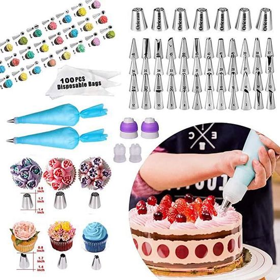 Oricean Kit Patisserie 367 Pcs Moules A Gateau Douille Patisserie Plateau Tournant Kit De Decoration De Gateau Professionnel Cdiscount Maison