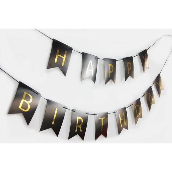 Sunbeauty Decoration Anniversaire Noir Et Or Happy Birthday Banderole Argentee Pour Homme Femme Adultes 30 50 Ans 9 Pcs Decorations Guirlandes Cotillons Et Confettis Mkyra Org