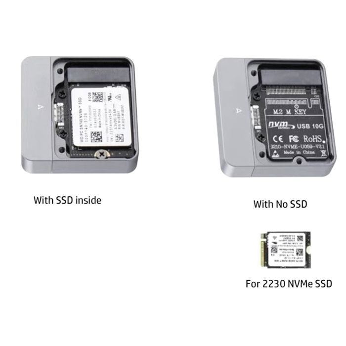 Boîtier Externe NVMe M.2 Vers USB-C Et USB-A 3.2 Gen2 (10 Gbps) - Support SSD M.2 2230/2242/2260/2280