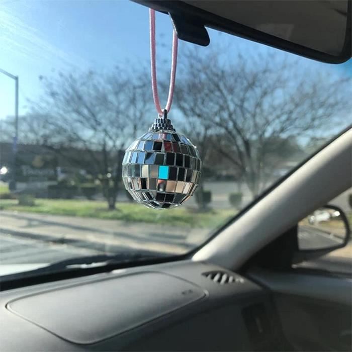 Mini boule disco | 2,4 pouces boule de cristal pour rétroviseur de voiture  | Accessoire de voiture bling pour la maison, [468]