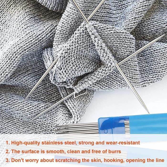 Aiguilles à tricoter droites en métal