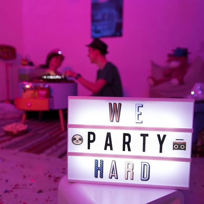 Relaxdays Boîte Lumineuse LED Avec Lettres Et Symboles Lightbox Piles