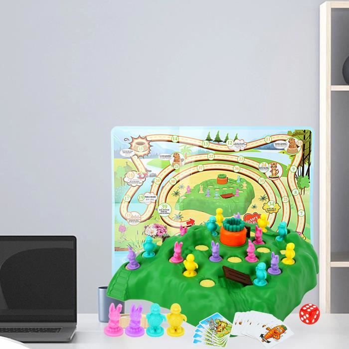 Jeu De Société Piège à Lapin – Interactif Et éducatif – Multijoueurs – Tortue Et Lapin – Dès 4 Ans – Plastique Durable