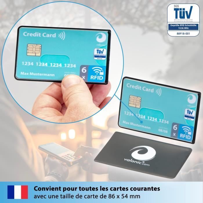 Porte-carte bancaire avec protection RFID pour 6 cartes maximum