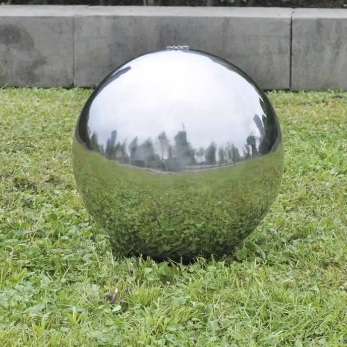 QUARKZMAN Boule Décorative Gazing Globe 2,5 Pouces Acier Inoxydable - Sphère Réfléchissante Noir Brillant Jardin
