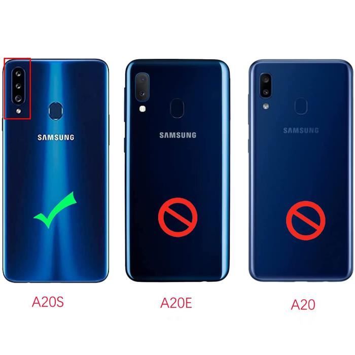 Étui Samsung A20s et protecteur d'écran Samsung A20s - Étui transparent  antichoc