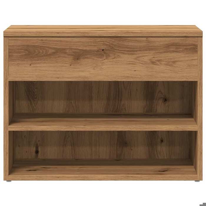 Banc à Chaussures En Chêne Marron 60x30x45 Cm - Bois D'ingénierie - Rangement Pour Entrée