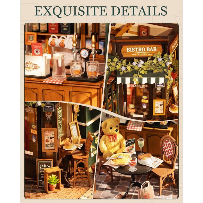Maison de Poupée Rolife Restaurant Tipsy Kit Miniature DIY Décoration Intérieure - Jeux - Jouets Maison de Poupée Rolife Restaurant Tipsy Kit Miniature DIY Décoration Intérieure - Jeux - Jouets