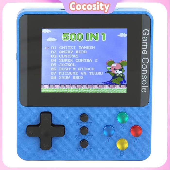 Zwbfu Console de jeu portable G5 avec écran couleur de 3,0, 500 jeux rétro, portable, sortie AV