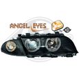 1214481 ,  Paire de Feux Phares  Angel eyes  noir pour BMW SERIE 3 Berline , Break E46  de 1998 a 2001-0