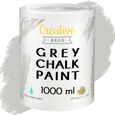 Peinture Grise Craie - 1L - Mat et Lavable - Parfait pour Rénovation de Meubles, Decoration et Découpage - Effet Vintage et Antique-0