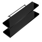CASARIA 2x Étagères Murales Flottantes 70 cm Noir Brillant MDF Robuste Effet Flottant étagère Bois Rangement décoration