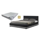 DFM Ensemble JUPITER Lit NOIR 140 + Matelas Nuage 24 cm