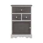 Mobili Rebecca Meuble d'appoint Armoire 3 Tiroirs 1 Port Bois Gris 72x47x30