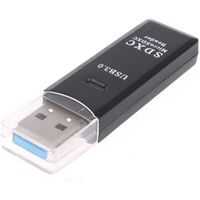 Adaptateur Lecteur de Carte Clé Reader USB 3.0 Type A Haute Vitesse pour SDHC SDXC MMC Micro SD SD HC SD XC TF Noir[A1261]